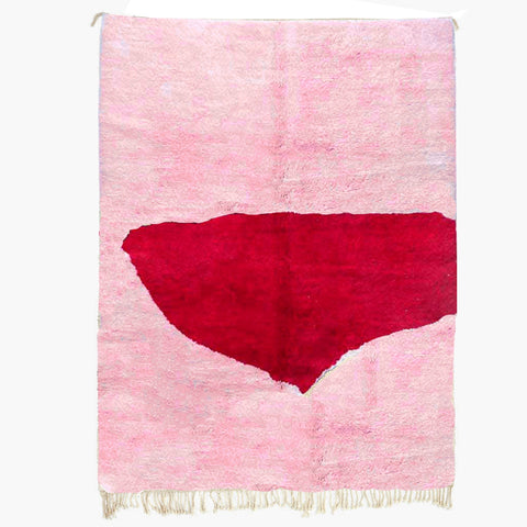 Moroccan rug in Rosy pink abstract rug design, custom rugs for living room rug , handmade with natural wool area rug,8x10 rug berber