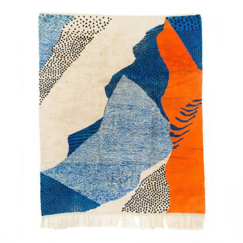Blue Modern 8x10 rugs for living room rug,Moroccan rug ,beni ourain area rug,berber rug abstract wool rugs,-rugs , 8x10 rug, rugs ,9x12 rugs