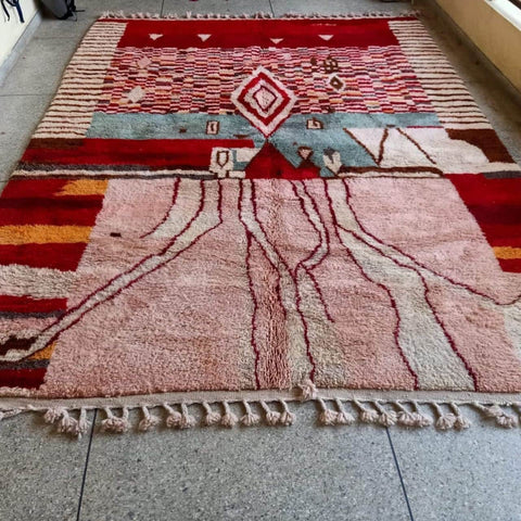 Boujad authentic rug- Moroccan Rug- Custom size rug- Contemporary rug-Berber Rug - Custom rug- rugs for living room - area rug- wool rug