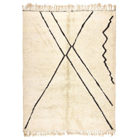 Beni Ourain 8x10 rug, Moroccan rug Abstract, Black and Off-White area rug,morrocan rug handmade berber rugs,-rugs , 8x10 rugs,rugs rugs