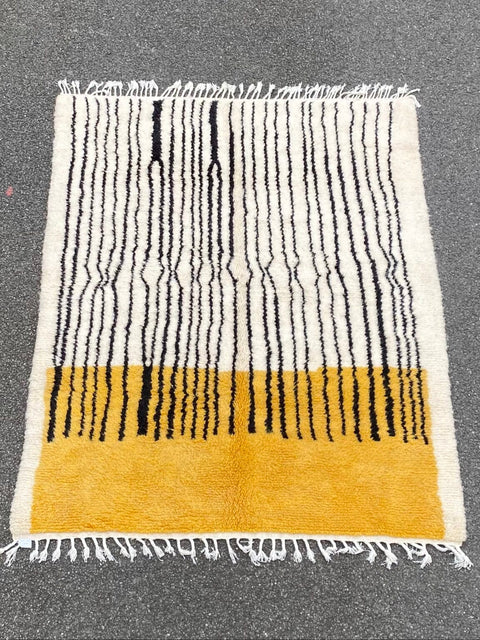Gorgeous Yellow and Black Beni Ourain Rug 8x10 rugs,Moroccan rug ,azilal area rug,morrocan rug handmade berber rugs,-rugs , 8x10 rug, rugs