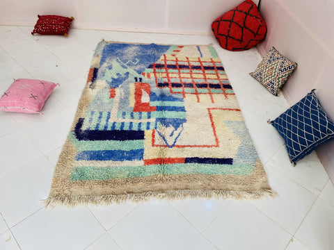Moroccan rug , Beni ourain rug ,pink  rug, Wool rug , 8x10 rug ,Handmade rug, Area rug, rug for livingroom
