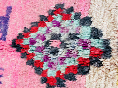 Authentic Moroccan rug , Beni ourain rug ,pink  rug, Wool rug , 8x10 rug ,Handmade rug, Area rug, rug for livingroom