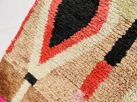 ARTISTIC Boujad Moroccan Rug, Handmade Rug, Authentic Moroccan Rug, Abstract Berber Rug, Purple pink Wool Rug, Sheep Wool Rug, Bohemian Rug.