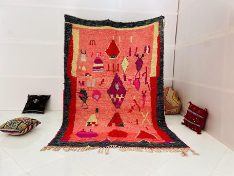 BEAUTIFUL pink VINTAGE Moroccan Rug, Handmade Rug, Authentic Moroccan Rug, Berber Rug, Purple pink Wool Rug, Sheep Wool Rug, Bohemian Rug.