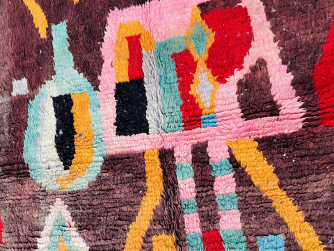 Multicolored Handmade vintage Moroccan Rug, Handmade Rug, Authentic Moroccan Rug, vintage Berber Rug, Wool Rug, Sheep Wool Rug, Bohemian Rug