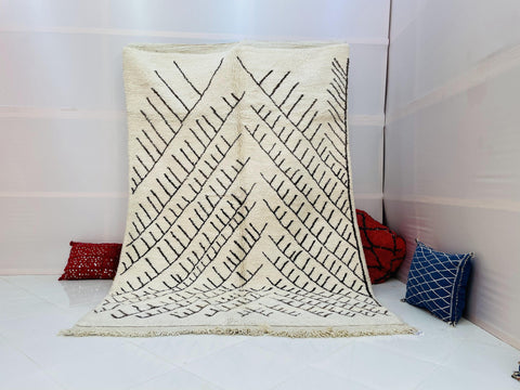 Abstract Moroccan Rug, Handmade Rug, Authentic Moroccan Rug, Abstract Berber Rug,  Wool Rug, Sheep Wool Rug, Bohemian,Beni ourain rug