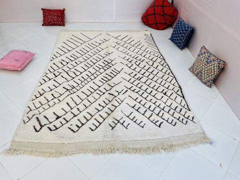Abstract Moroccan Rug, Handmade Rug, Authentic Moroccan Rug, Abstract Berber Rug,  Wool Rug, Sheep Wool Rug, Bohemian,Beni ourain rug