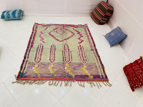 Amazing VINTAGE Moroccan Rug, Handmade Rug, Vintage Authentic Moroccan Rug, Abstract Berber Rug,Wool Rug, Sheep Wool Rug, Beni ourain rug