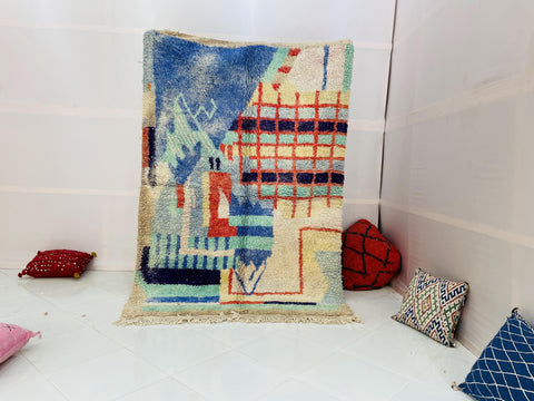 Moroccan rug , Beni ourain rug ,pink  rug, Wool rug , 8x10 rug ,Handmade rug, Area rug, rug for livingroom