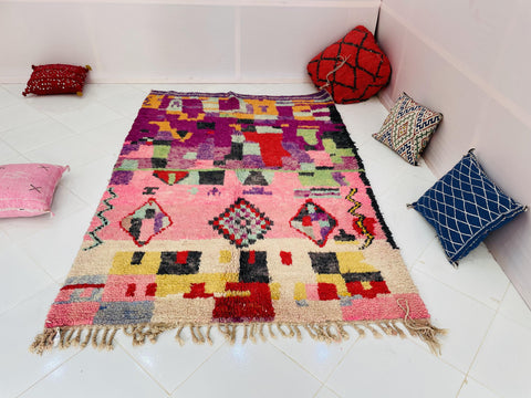 Authentic Moroccan rug , Beni ourain rug ,pink  rug, Wool rug , 8x10 rug ,Handmade rug, Area rug, rug for livingroom