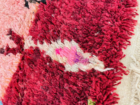 Gorgeous Boujaad Moroccan rug , Beni ourain rug ,pink  rug, Wool rug , 8x10 rug ,Handmade rug, Area rug, rug for livingroom