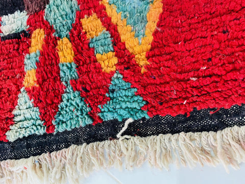 Multicolored Handmade vintage Moroccan Rug, Handmade Rug, Authentic Moroccan Rug, vintage Berber Rug, Wool Rug, Sheep Wool Rug, Bohemian Rug