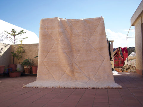 Moroccan rug Hand knotted - Beni ourain rug - Wool berber rug - handmade rug - Genuine lamb wool, Handmade Rug