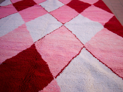 Moroccan rug Pink - Beni ourain rug - wool berber rug - handmade rug - Singh pink rug - Free shipping - Moroccan Pink rug