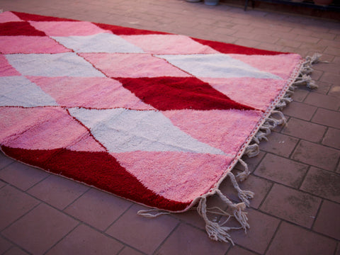 Moroccan rug Pink - Beni ourain rug - wool berber rug - handmade rug - Singh pink rug - Free shipping - Moroccan Pink rug