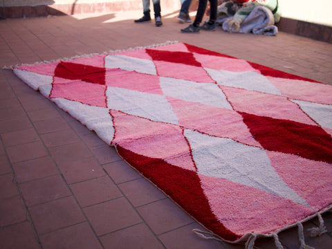 Moroccan rug Pink - Beni ourain rug - wool berber rug - handmade rug - Singh pink rug - Free shipping - Moroccan Pink rug