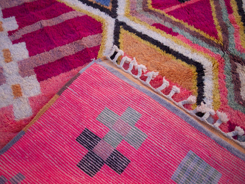 Pink Moroccan Rug, Wool Moroccan Rug, Berber Rug, Pink Wool Rug, Made Moroccan Rug