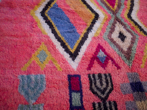 Pink Moroccan Rug, Wool Moroccan Rug, Berber Rug, Pink Wool Rug, Made Moroccan Rug