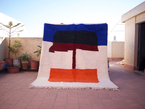 Moroccan Handmade rug ,Beni ourain style Morocco wool Berber Rug, modern rug, Hand woven rug Soft wool rug