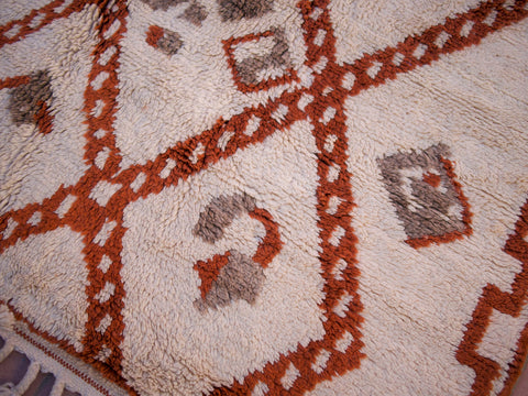 Moroccan Handmade rug ,Beni ourain style Morocco wool Berber Rug, modern rug, Hand woven rug, Berber style - Brown Rug Morocco