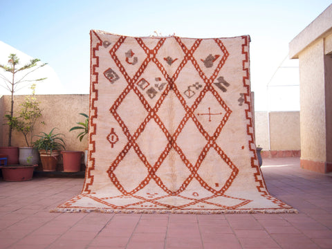 Moroccan Handmade rug ,Beni ourain style Morocco wool Berber Rug, modern rug, Hand woven rug, Berber style - Brown Rug Morocco
