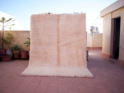 Moroccan rug white - Solid white rug - Plain white rug - Minimalist rug - Beni ourain rug - Handmade rug - Moroccan area rug