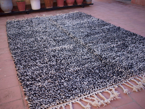 Beni ourain rug- Authentic Moroccan Rug- Aspro Rug- Beni Ourain rug- Beni Rug- Large Moroccan Rug- White& Black Rug