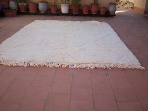 Moroccan rug Hand knotted - Beni ourain rug - Wool berber rug - handmade rug - Genuine lamb wool, Handmade Rug