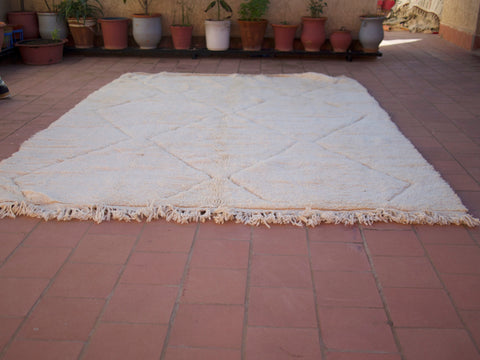Moroccan rug Hand knotted - Beni ourain rug - Wool berber rug - handmade rug - Genuine lamb wool, Handmade Rug