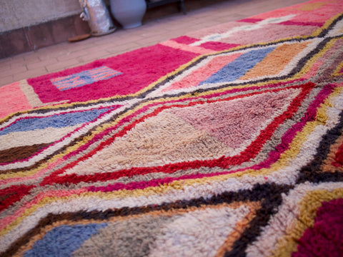 Pink Moroccan Rug, Wool Moroccan Rug, Berber Rug, Pink Wool Rug, Made Moroccan Rug