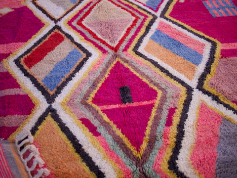 Pink Moroccan Rug, Wool Moroccan Rug, Berber Rug, Pink Wool Rug, Made Moroccan Rug