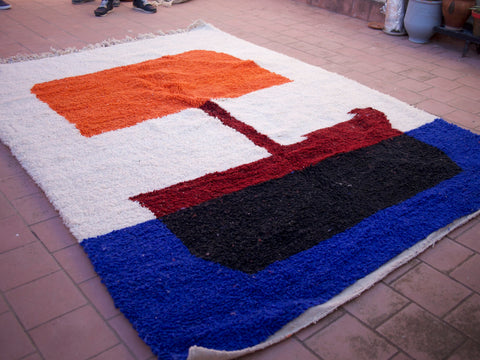 Moroccan Handmade rug ,Beni ourain style Morocco wool Berber Rug, modern rug, Hand woven rug Soft wool rug