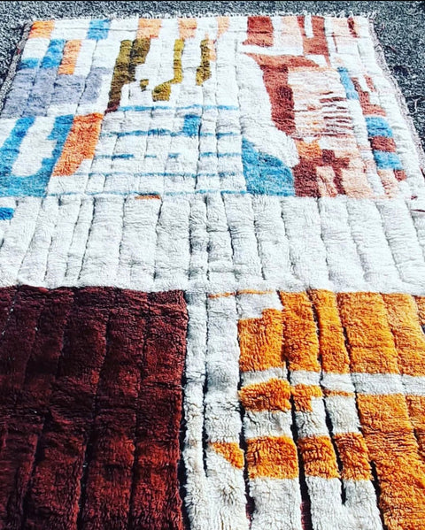 Luxurious Beni Mrirt Moroccan berber rug , beni ourain custom and handmade with natural wool - Africancreates