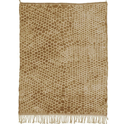 Moroccan beni ourain rug handmade with natural wool , custom brown berber rug for zour living room - Africancreates
