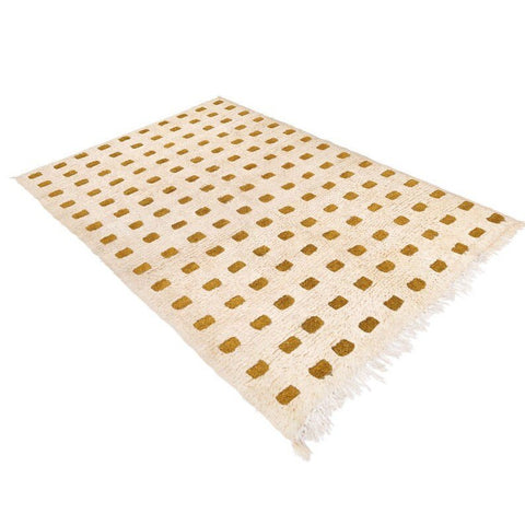 Moroccan checkered beni ourain rug , brown check berber carpet custom made for living room - Africancreates