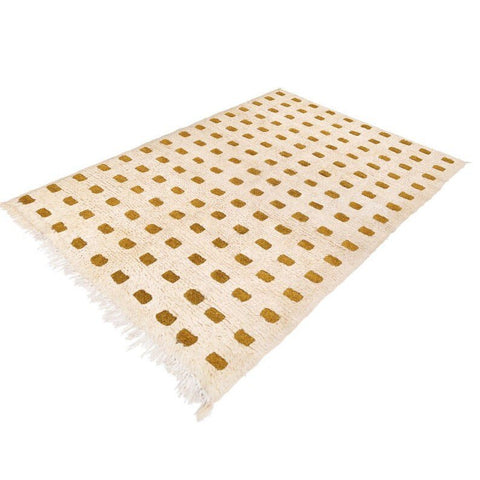 Moroccan checkered beni ourain rug , brown check berber carpet custom made for living room - Africancreates