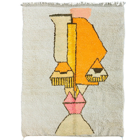 Moroccan contemporary rug , custom made for living room , handmade with natural wool area rug, beni mrirt berber rug - Africancreates
