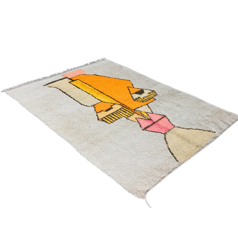 Moroccan contemporary rug , custom made for living room , handmade with natural wool area rug, beni mrirt berber rug - Africancreates