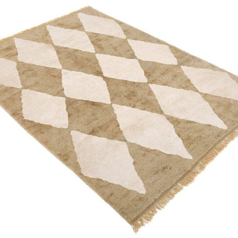 Moroccan Diamonds rug handwoven with natural wool , a berber authentic rug custom for your living room - Africancreates