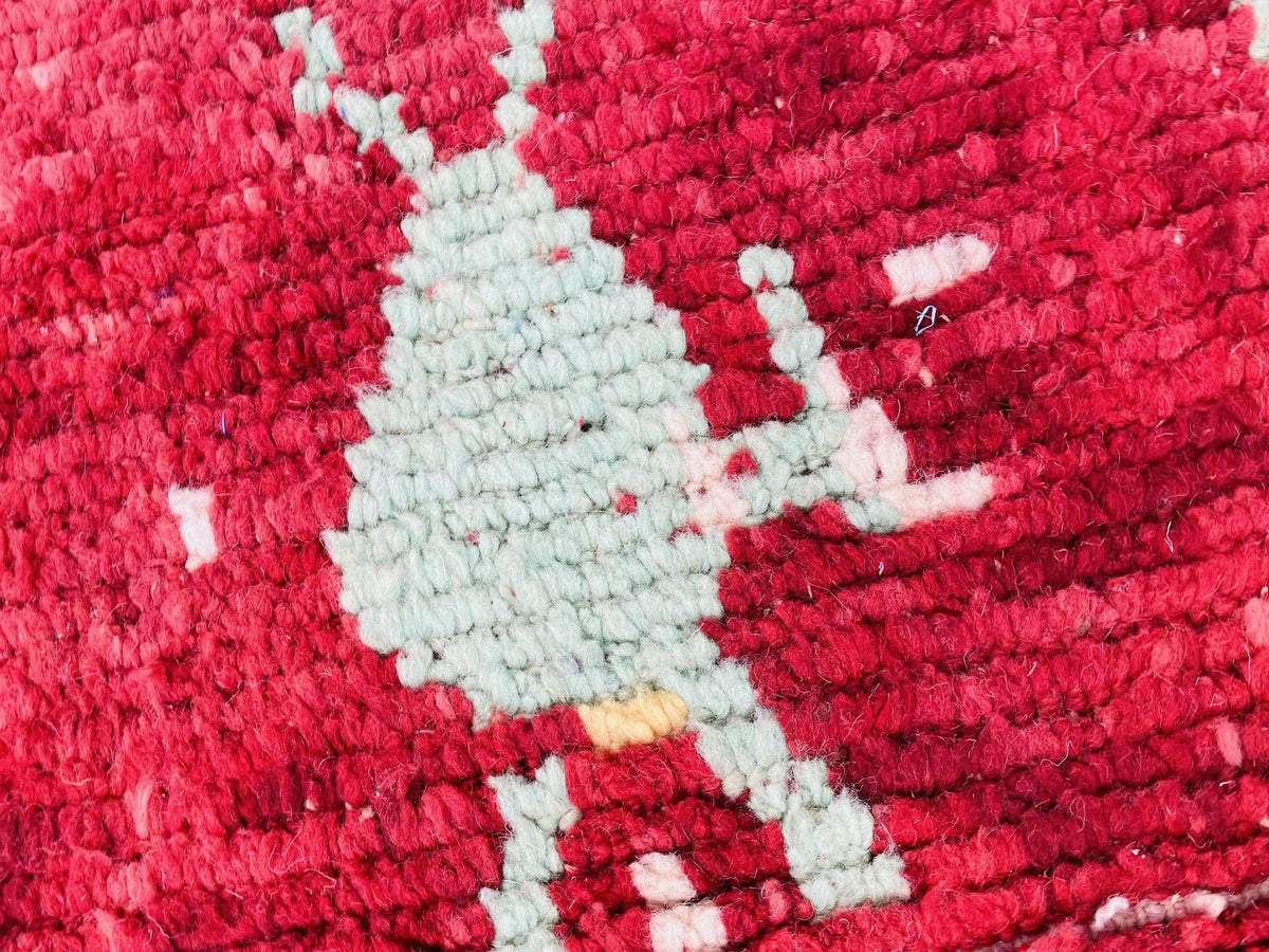 Moroccan RED Rug, Handmade Rug, Vintage Authentic Moroccan Rug, Abstract Berber Rug,Wool Rug, Sheep Wool Rug, Beni ourain rug - Africancreates