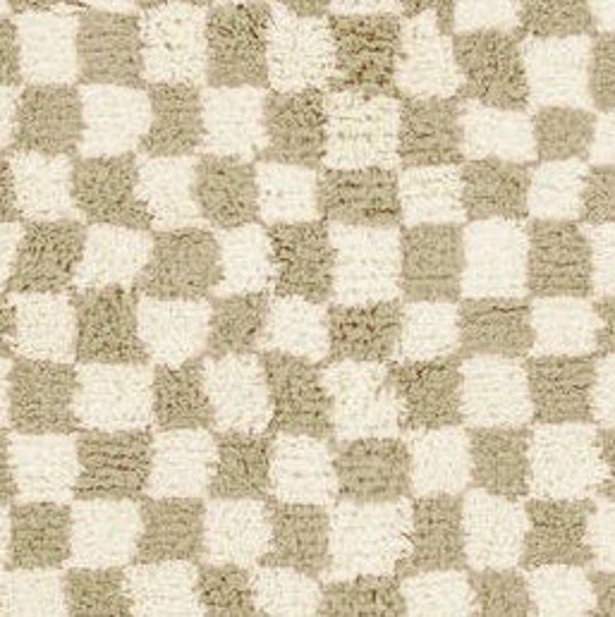 Front view of the beige and white checkered Beni Ourain Moroccan rug.