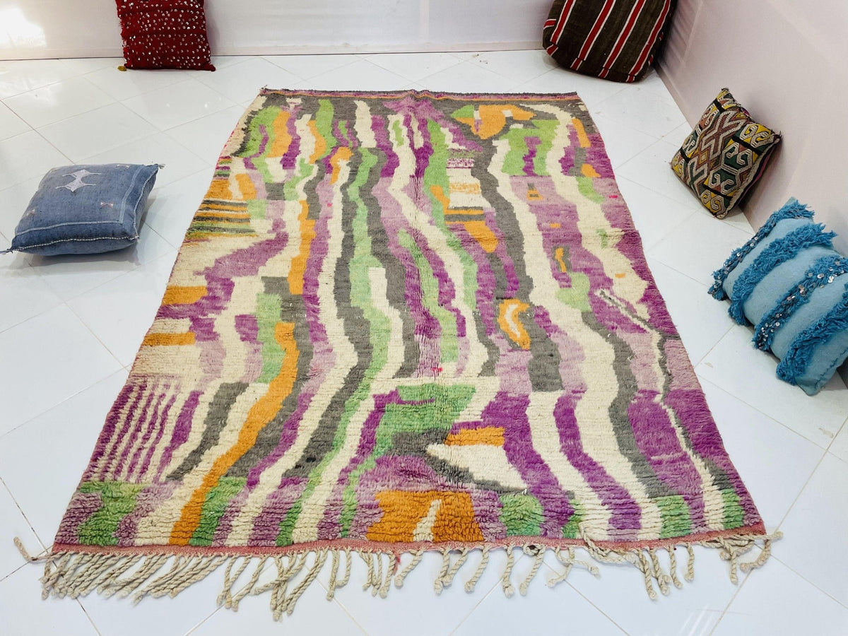 Moroccan Rug, Handmade Rug, Vintage Authentic Moroccan Rug, Abstract Berber Rug,Wool Rug, Sheep Wool Rug, Beni ourain rug - Africancreates