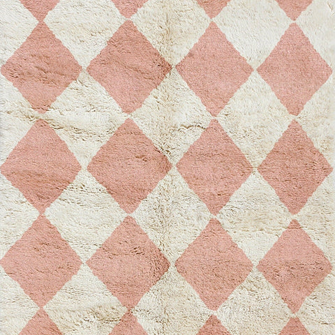Moroccan rug Pink diamonds , Beni Ourain rug Authentic Handmade Soft Wool Rug custom made for bedroom - Africancreates