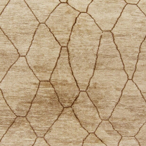 Close-up detail of the pink abstract Moroccan Berber rug showcasing its intricate pattern.