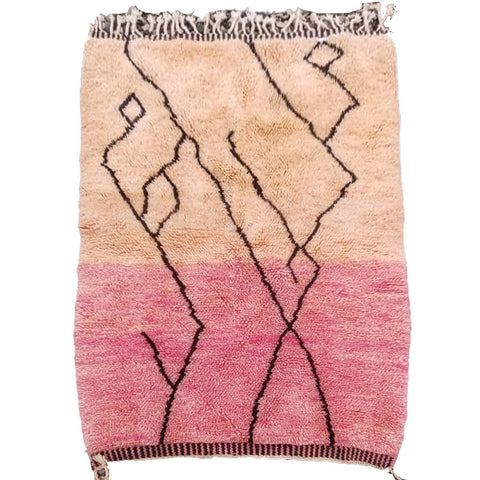 Pink Beni Ourain Moroccan rug design , custom made for living room , handmade with natural wool , beni mrirt berber rug - Africancreates