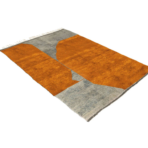Rust Orange and Gray Moroccan rug , custom made for living room , handmade with natural wool area rug, beni mrirt berber rug - Africancreates
