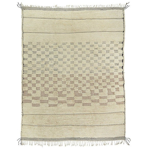 Textured Beni Ourain Moroccan rug design , custom made for living room , handmade with natural wool , beni mrirt off white berber rug - Africancreates
