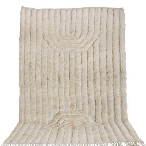 Textured Moroccan rug , custom rugs for living room rug ,wool area 8x10 rug, off-white rugs - Africancreates