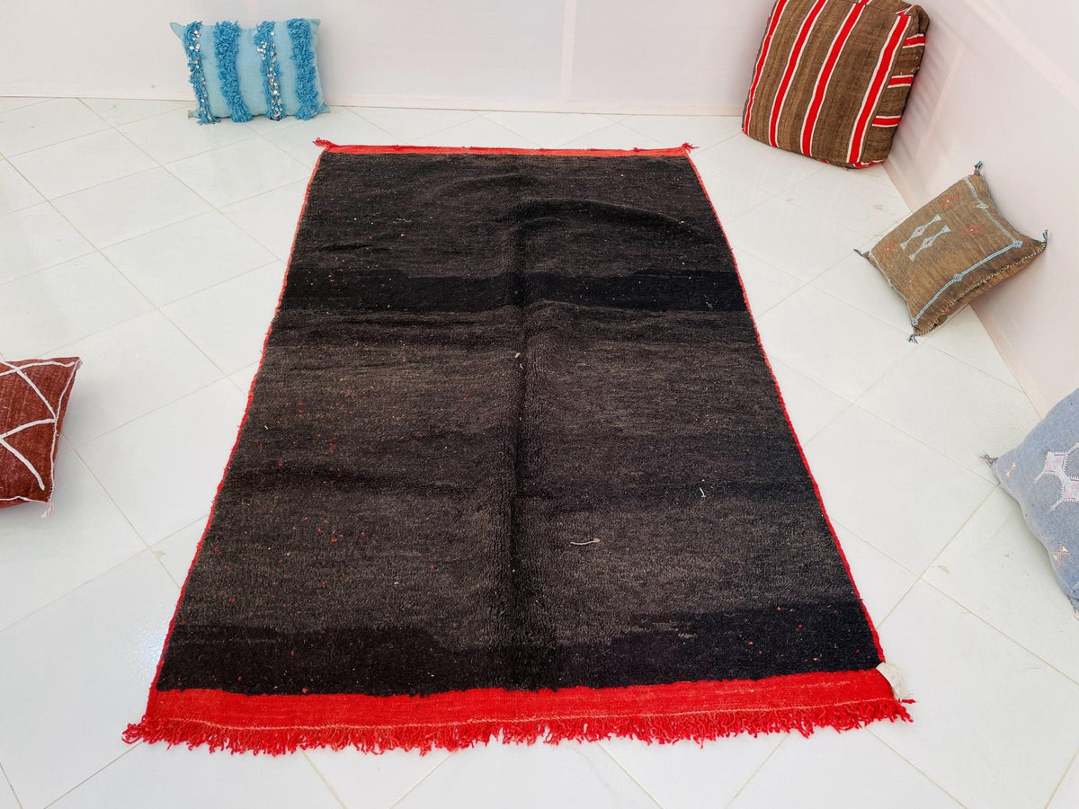 Vintage Moroccan Rug, Handmade Rug, Vintage Authentic Moroccan Rug, Abstract Berber Rug,Wool Rug, Sheep Wool Rug, Beni ourain rug - Africancreates